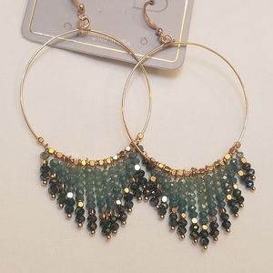 Shimmering glass beaded hoops New